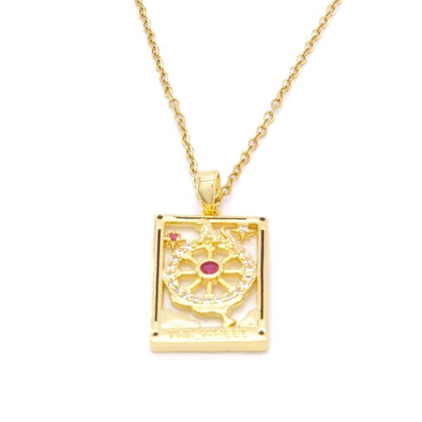 Çelik Kolye, Altın Kaplama Tarot Kadın Kolye K-118