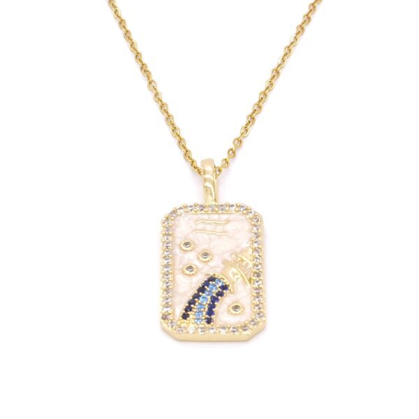 Çelik Kolye, Altın Kaplama Kova Burcu Kadın Kolye K-114