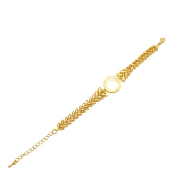 Altın Kaplama İmitasyon Çiçek Desenli Çeyrek Çerçeve Bileklik BLK-1179