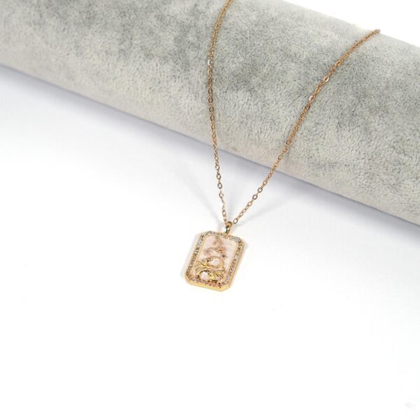 Alternative view of Çelik Kolye, Altın Kaplama Balık Burcu Kadın KolyeK-111