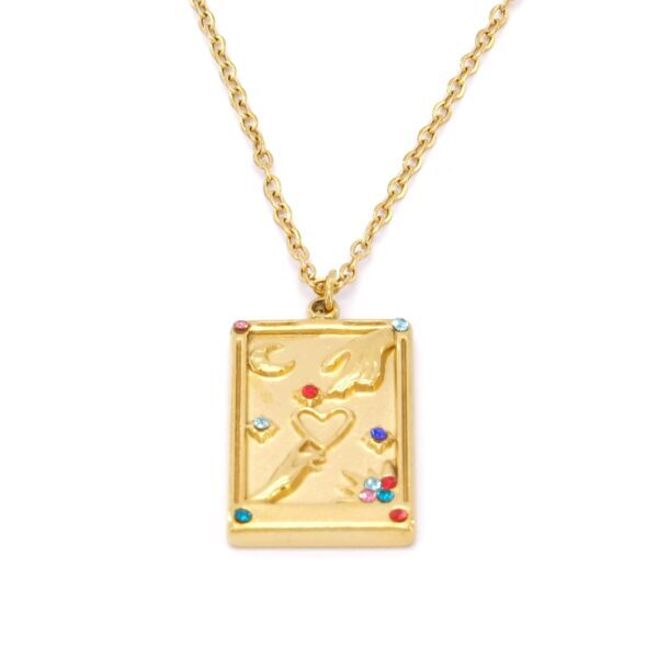 Çelik Kolye, Altın Kaplama Şans Tarot Kadın Kolye K-121