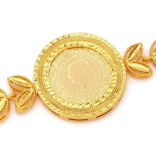 Alternative view of Altın Kaplama İmitasyon Çiçek Desenli Yarım Altınlı Bileklik BLK-1184