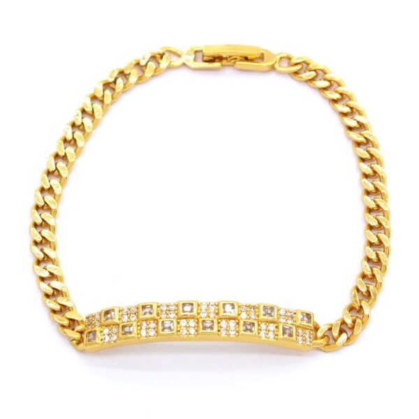 Alternative view of Altın Kaplamalı Zirkon Taşlı Kadın Zincir Bileklik BLK-734