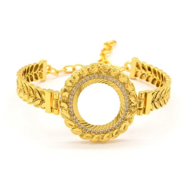 Çeyrek Altın Çerçeve Bileklik Çelik Altın Kaplama Arpa Model-BLZ-637