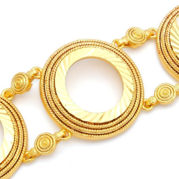 Alternative view of Altın Kaplama İmitasyon Desenli Beş Çeyrekli Çerçeveli Bileklik BLK-1188