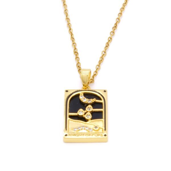 Çelik Kolye, Ay Kolye Altın Kaplama, Kadın Kolye K-131