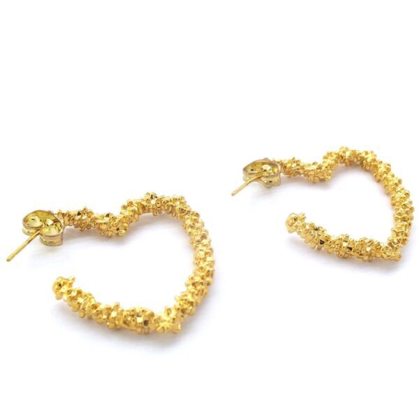 Alternative view of Altın Kaplama Küpe Kalpli Kadın Halka Model UNK-763