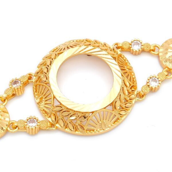 Alternative view of Altın Kaplama İmitasyon Çiçek Desenli Çeyrekli Çerçeve Bileklik BLK-1195