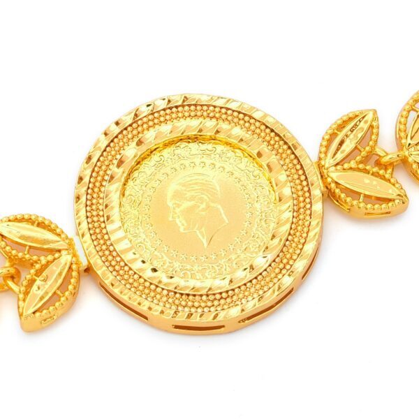 Alternative view of Altın Kaplama  İmitasyon Çiçek Deseni Çeyrek Altınlı Bileklik BLK-1183