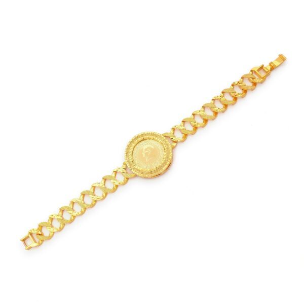Altın Kaplama İmitasyon Yarım Altınlı  Zincir Bileklik BLK-1214