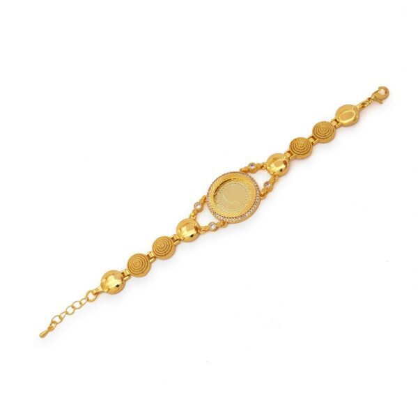 Altın Kaplama İmitasyon Zirkon Taşlı Çeyrek Altınlı Bileklik BLK-1203