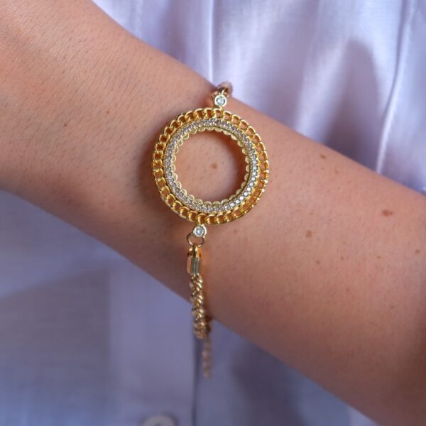 Alternative view of Yarım Altın Çerçeve Bileklik Çelik Altın Kaplama Burgu Model BLK-1079