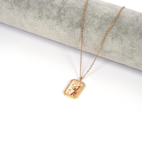 Alternative view of Çelik Kolye, Altın Kaplama Başak Burcu Kadın Kolye K-108