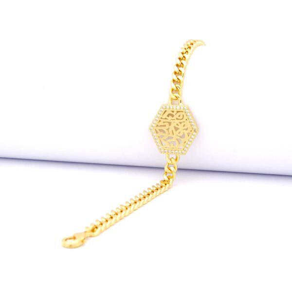 Çelik Bileklik Altın kaplama Kadın Figaro Taşlı Model BLK-1058