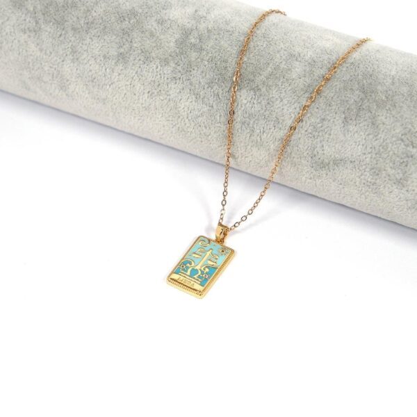 Alternative view of Çelik Kolye, Altın Kaplama Terazi Burcu Kadın Kolye K-139