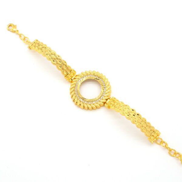 Alternative view of Çeyrek Altın Çerçeve Bileklik Çelik Altın Kaplama İşlemeli Model BLZ-638