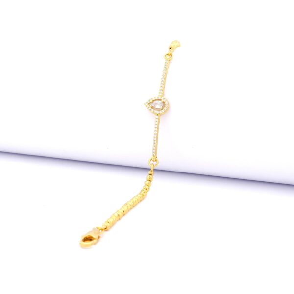 Altın Kaplama Su Damlası Taşlı Su Yolu Dorika Bayan Bileklik BLK-421