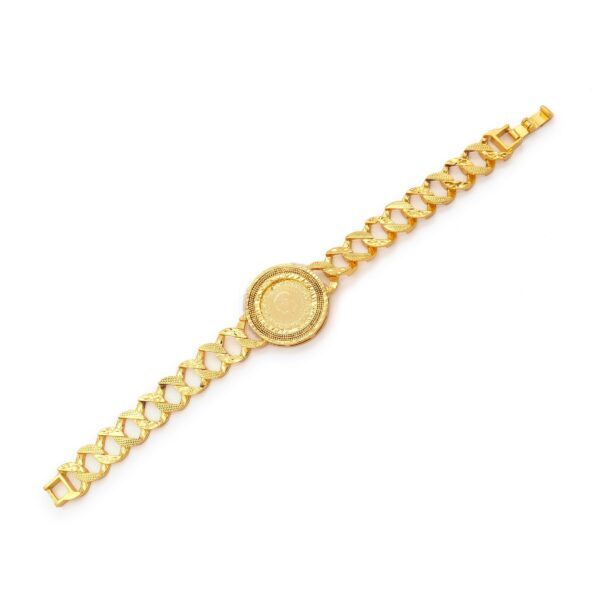 Altın Kaplama İmitasyon Desenli Yarım Altınlı Zincir Bileklik BLK-1213
