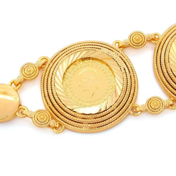 Alternative view of Altın Kaplama İmitasyon Desenli İki Çeyrek Altınlı Bileklik BLK-1209