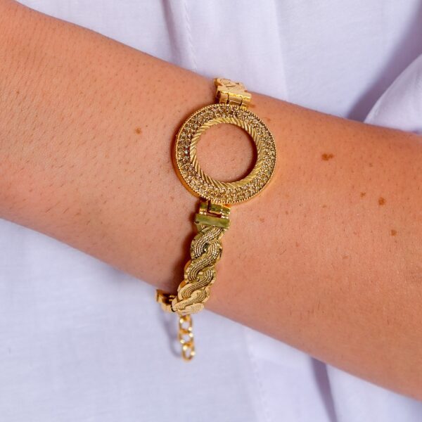 Alternative view of Çeyrek Altın Çerçeve Bileklik Çelik Altın Kaplama Örgü Model BLZ-633