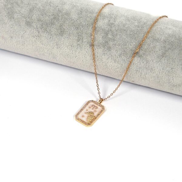 Alternative view of Çelik Kolye, Altın Kaplama Koç Burcu Kadın Kolye K-117