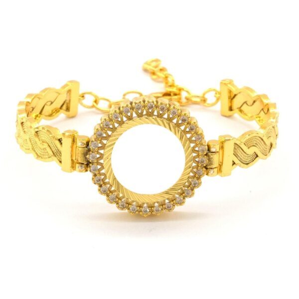 Çeyrek Altın Çerçeve Bileklik Çelik Altın Kaplama Örgü Model-BLZ-644