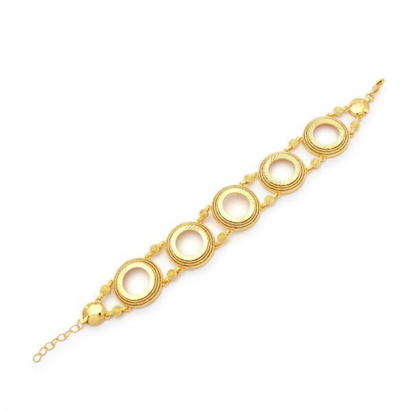 Altın Kaplama İmitasyon Desenli Beş Çeyrekli Çerçeveli Bileklik BLK-1188