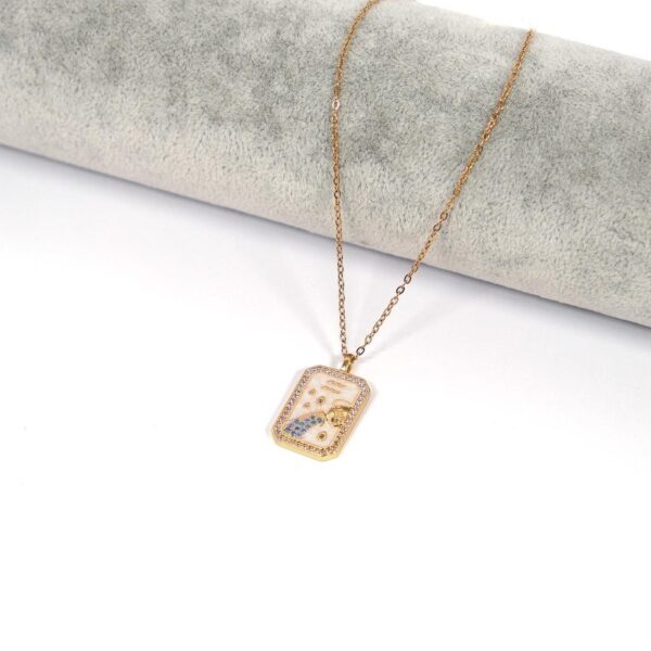 Alternative view of Çelik Kolye, Altın Kaplama Kova Burcu Kadın Kolye K-113