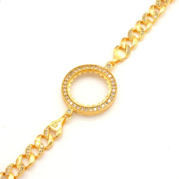 Alternative view of Yarım Altın Çerçeve Bileklik Çelik Altın Kaplama Figaro Model BLK-1068