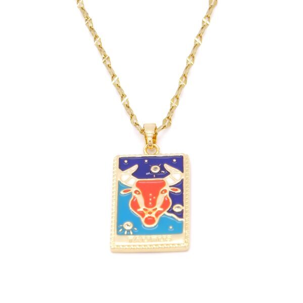 Çelik Kolye, Altın Kaplama Boğa Burcu Kadın Kolye K-137