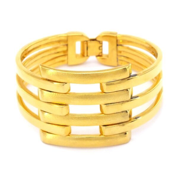 FerizZ Altın Kaplama Üç Kollu Dört Sıra Düz Kaburga Kelepçe