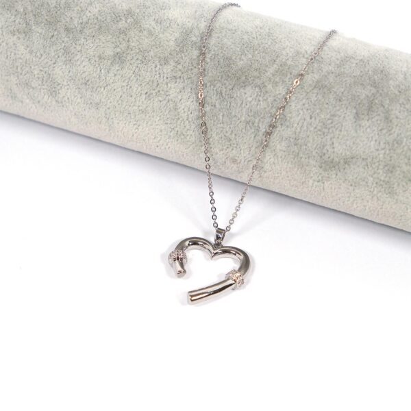 Alternative view of Çelik Kadın Kolye Kalp Model- K-119