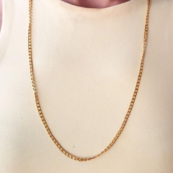 Alternative view of Çelik Zincir Altın Kaplama 2.5 MM Figaro Model ZN-157