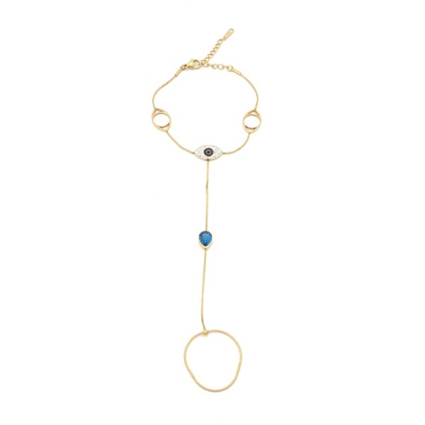 Şahmeran Altın Kaplama Kadın Nazar Boncuklu Göz Model- SHM-103