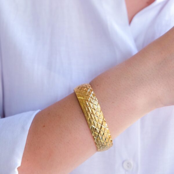 Alternative view of Altın Kaplama Baklava Model 1.5 cm İmitasyon Bilezik BLZ-3132