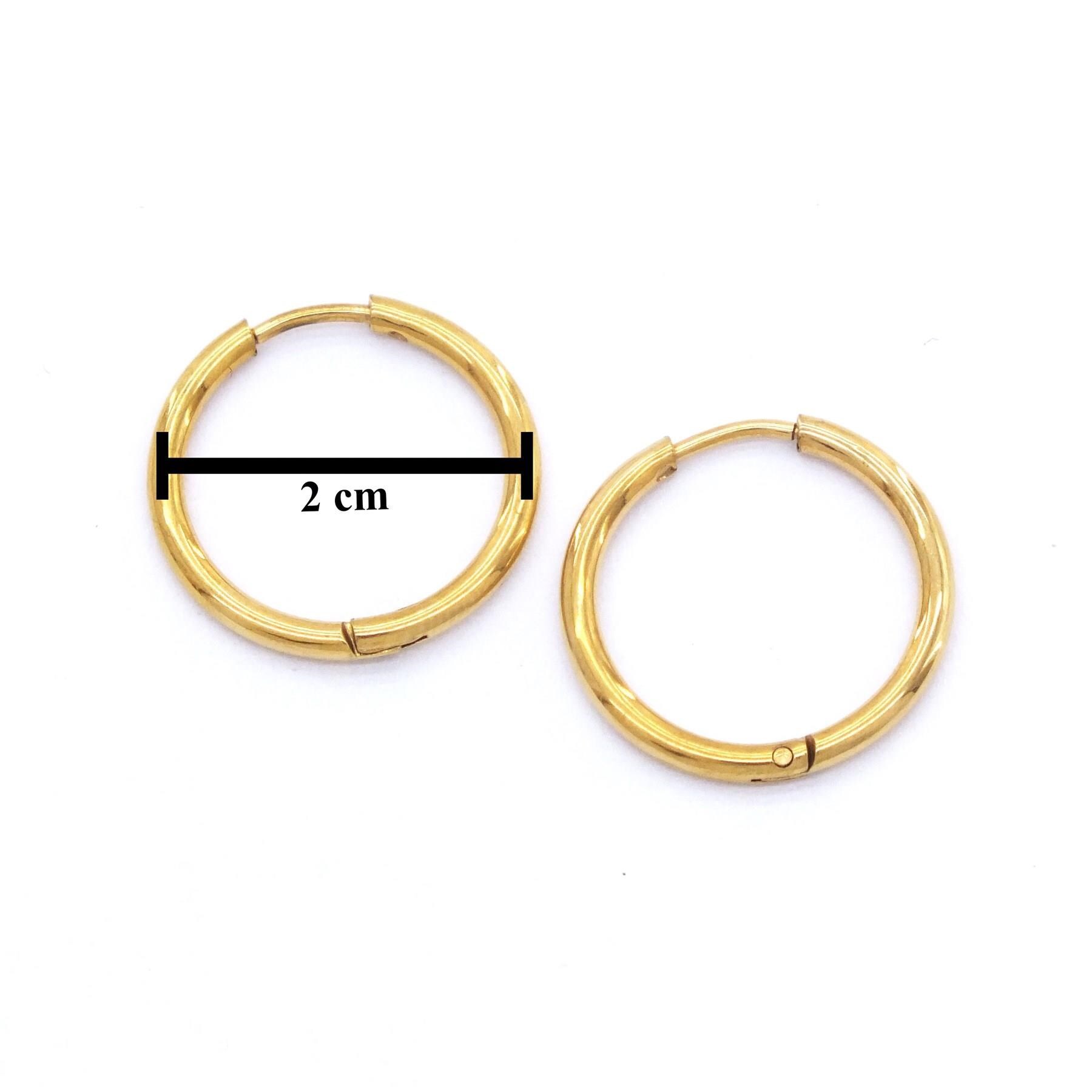 Çelik Halka Küpe Altın Kaplama Düz Model UNK-489 - Görsel 6