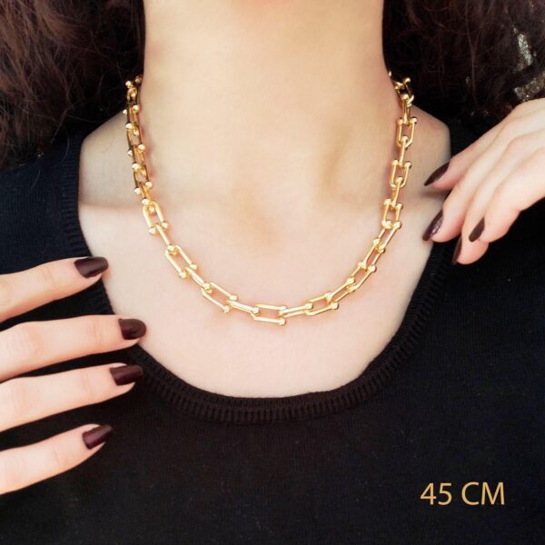 Alternative view of Çelik Zincir Kolye Altın Kaplama 7 MM Tiffany Model ZN-147