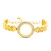 Çeyrekli Çerçeve Bileklik Altın Kaplama Zirkon Taşlı Kelepçe BLZ-126