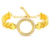 Çeyrekli Çerçeve Bileklik Altın Kaplama Zirkon Taşlı Kelepçe BLZ-262