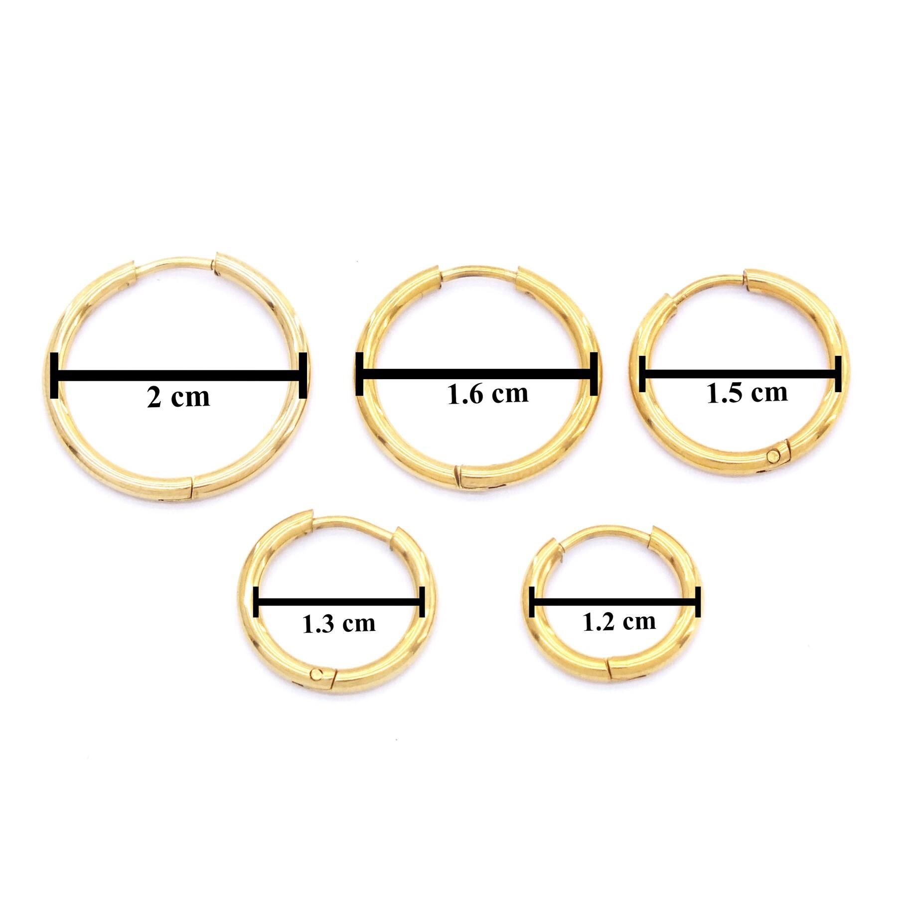 Çelik Halka Küpe Altın Kaplama Düz Model UNK-489 - Görsel 3