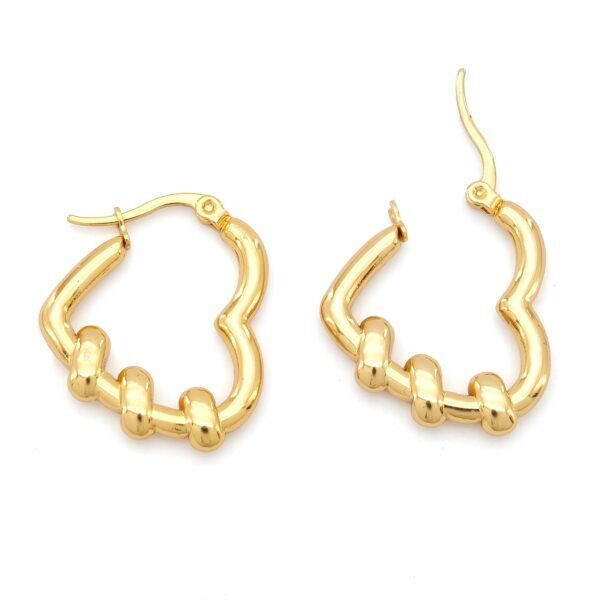 Çelik Küpe Altın Kaplama Kadın Kalpli Model UNK-803