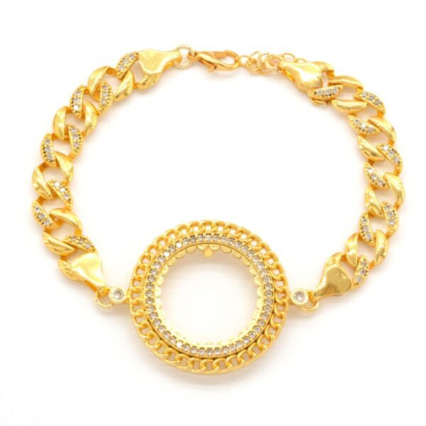 Yarım Altın Çerçeve Bileklik Çelik Altın Kaplama BLK-1108