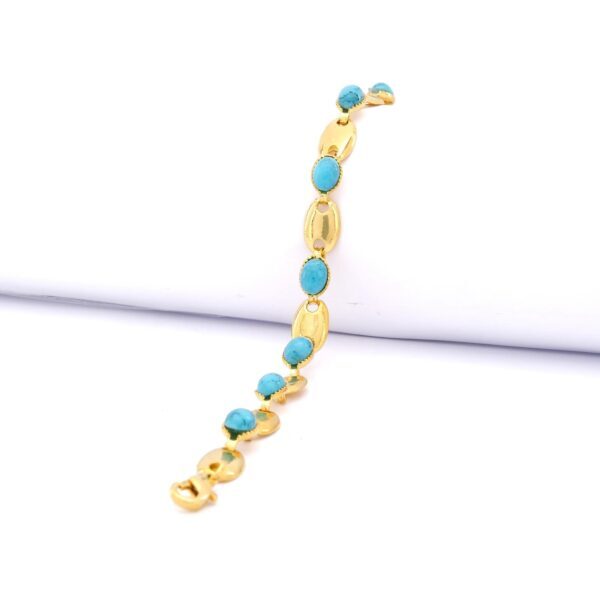 Altın Kaplama Turkuaz Taşlı Bayan Bileklik BLK-212
