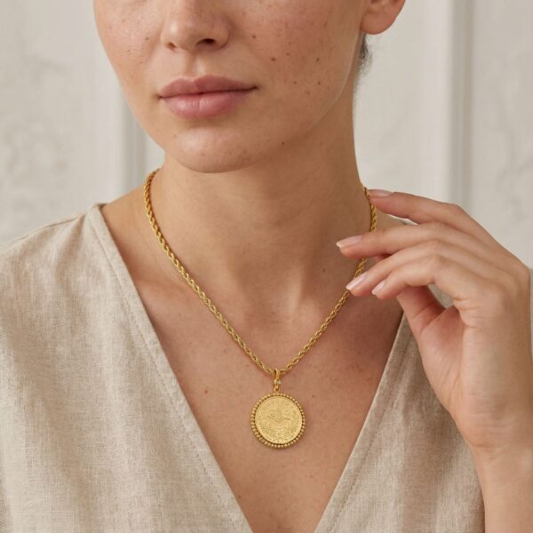 Alternative view of Altın Kaplama İmitasyon Dorika Çerçeveli 5'li Reşat Kolye Ucu TGR-586