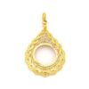 Yarım Altın Çerçeveli Kolye Ucu Altın Kaplama İşlemeli TGR-706