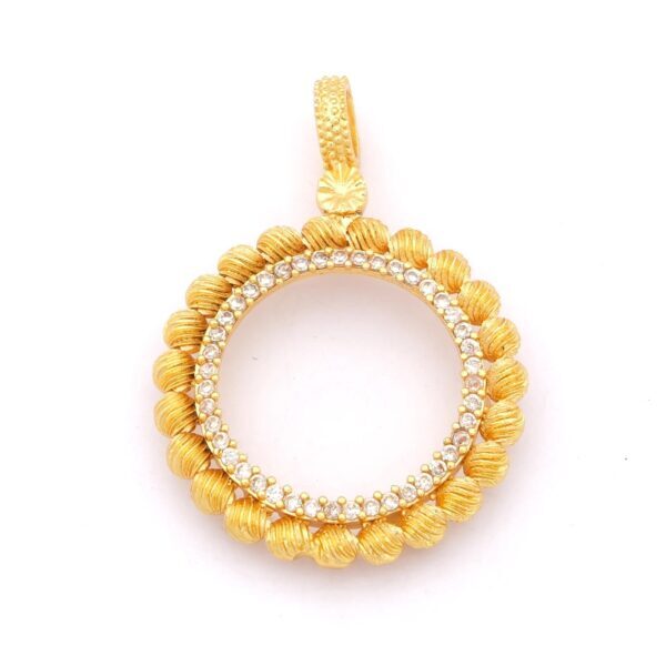 Yarım Altın Çerçeveli Kolye Ucu Altın Kaplama TGR-608