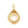 Yarım Altın Çerçeveli Kolye Ucu Altın Kaplama İşlemeli TGR-623