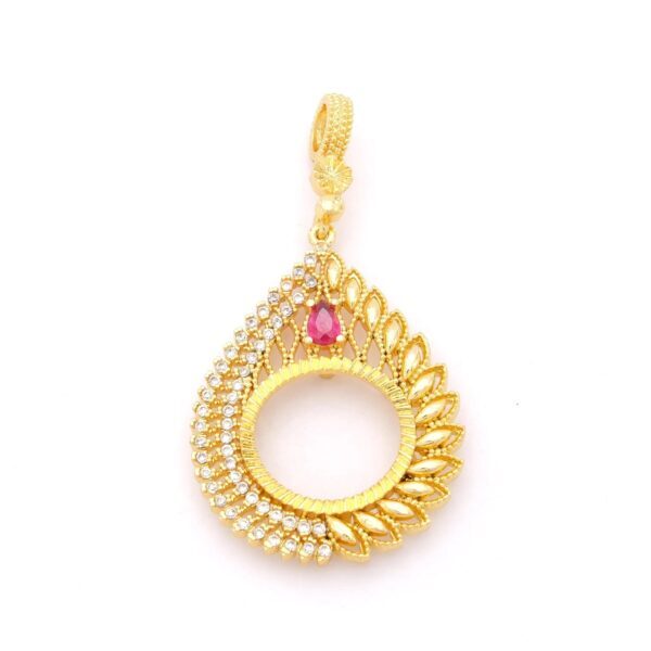 Çeyrek Altın Çerçeveli Kolye Ucu Altın Kaplama TGR-682