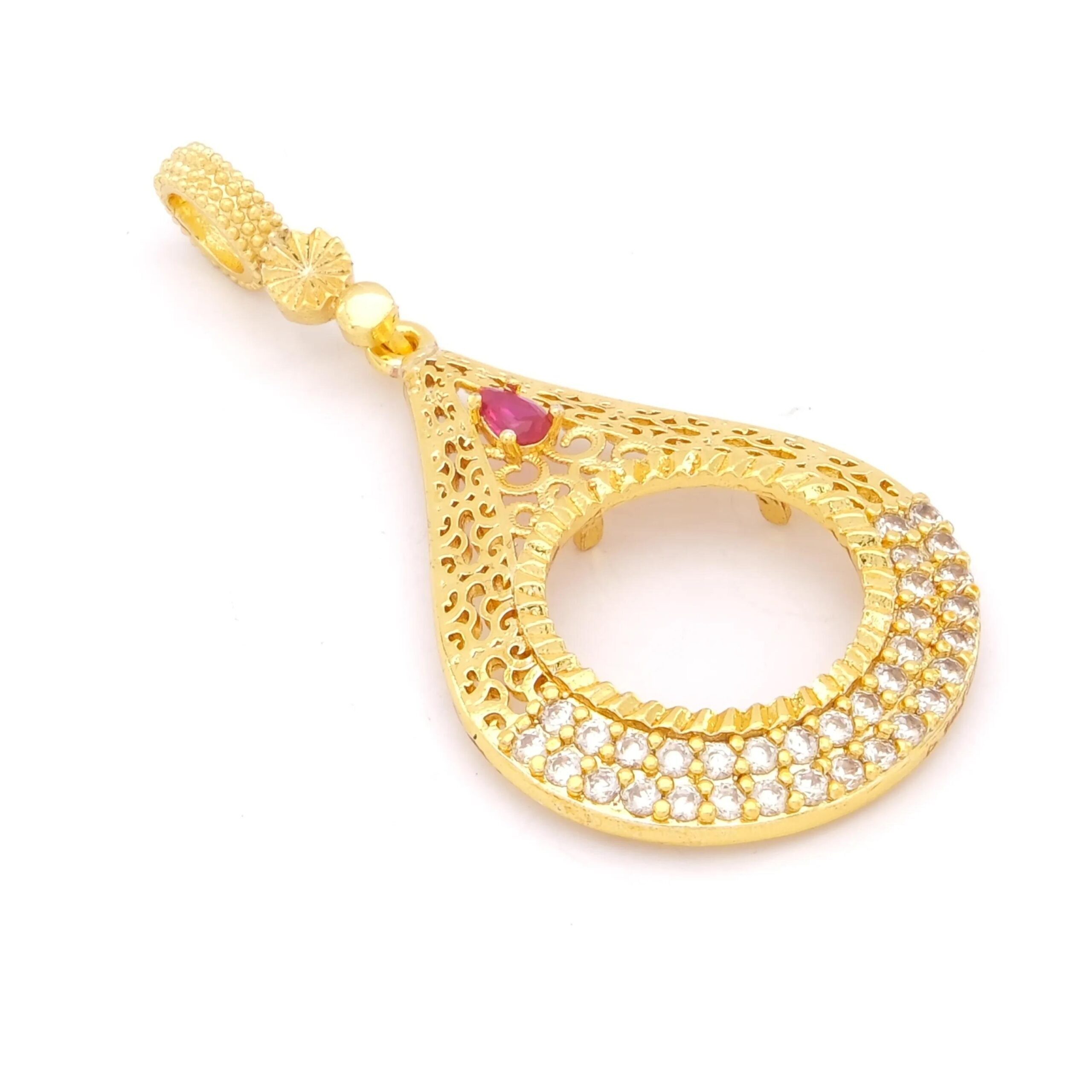 Çeyrek Altın Çerçeveli Kolye Ucu Altın Kaplama TGR-695 - Görsel 4