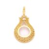 Yarım Altın Çerçeveli Kolye Ucu Altın Kaplama İşlemeli TGR-629